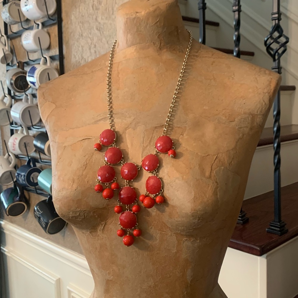 Red/coral statement necklace